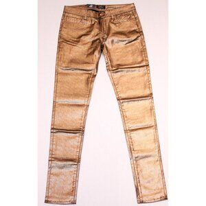 ROS-W Jeans METALLIC Gold ASHLEY Skinny REGULAR Slim WAIST 36